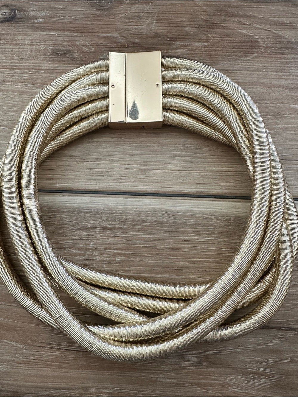 80s Gold Metallic MultiStrand  Rope Choker - Picture 2 of 5